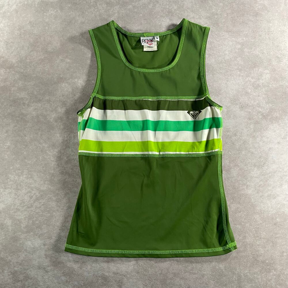 Y2K Women’s Quiksilver Roxy Nylon Spandex Green Swim Soft Tank Size Medium